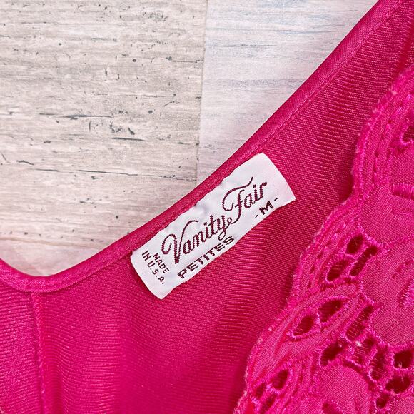 Vanity Fair Vintage Lace Satin Peignoir Night Gown Pink Womens Medium Petite PM - Picture 6 of 6